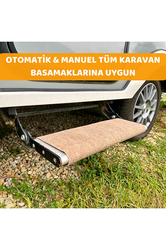 Dayanıklı Karavan Basamak Halısı  Kolay Temizlenebilir  Yırtılmaz Koruyucu Halı (58x50 - Deve Tüyü)