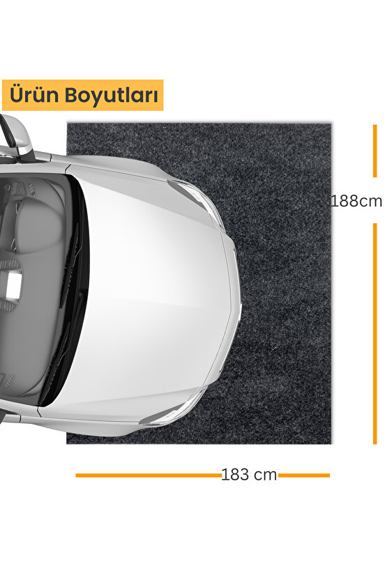 Beylini Garaj Yer Halısı Kaymaz Su Geçirmez Zemin Koruyucu Garaj İçi Uygun Antrasit (183x188)