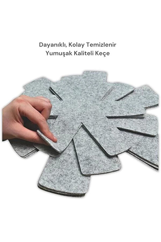 Beylini 12 Li Set Tencere Tava Koruyucu Borcam Çizdirmez Keçe Düzenleyici (Gri)