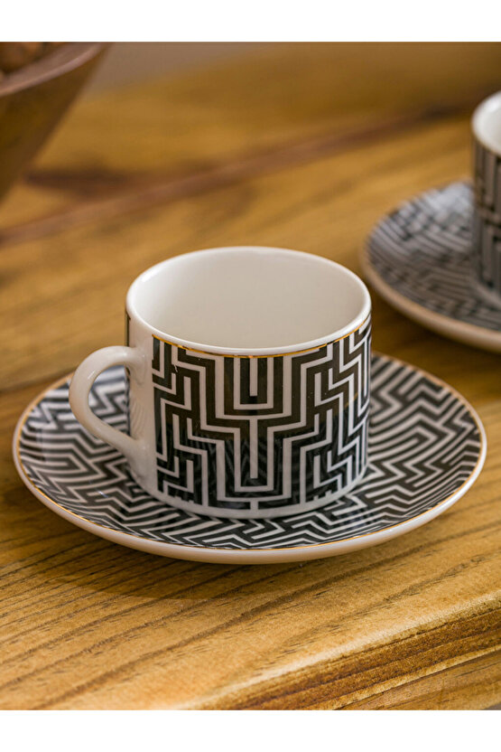 LCW HOME YK PLUS Karışık Baskılı 2 Kişilik Porselen Kahve Fincan Takımı 90 ml