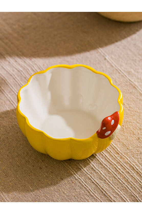 Karişik Mantar Desenli Seramik Kase 15 cm