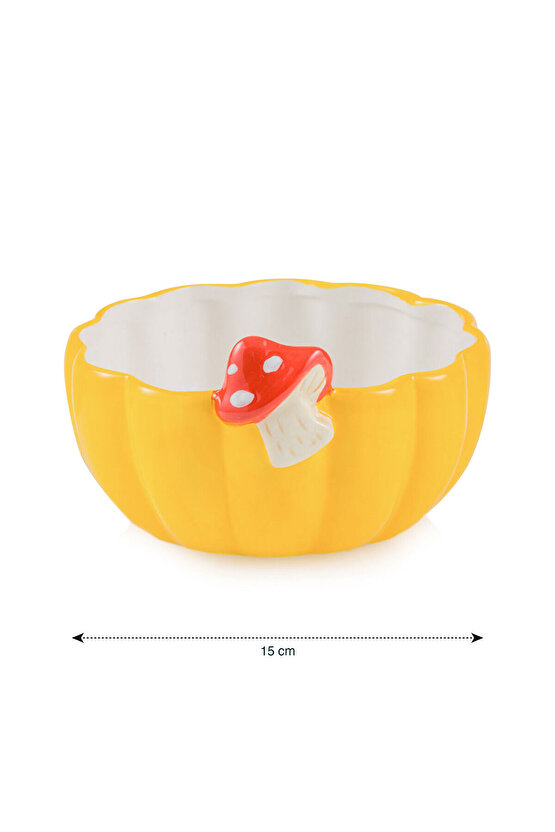 Karişik Mantar Desenli Seramik Kase 15 cm