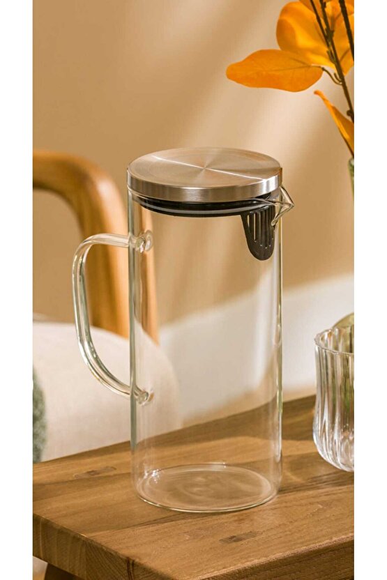 LCW HOME Renksiz Metal Kapaklı Cam Sürahi 1400 ml
