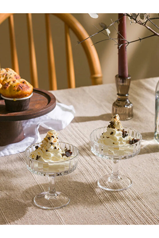 LCW HOME Renksiz Ayaklı Cam Kase 2li 10 Cm