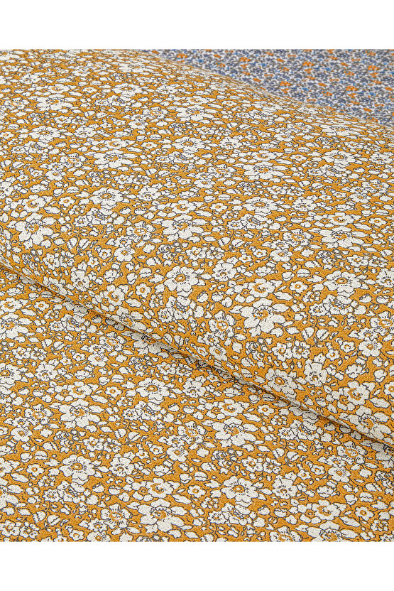 Spring Petal Baskılı Çift Kişilik Pike Takımı 200x220 cm Sarı