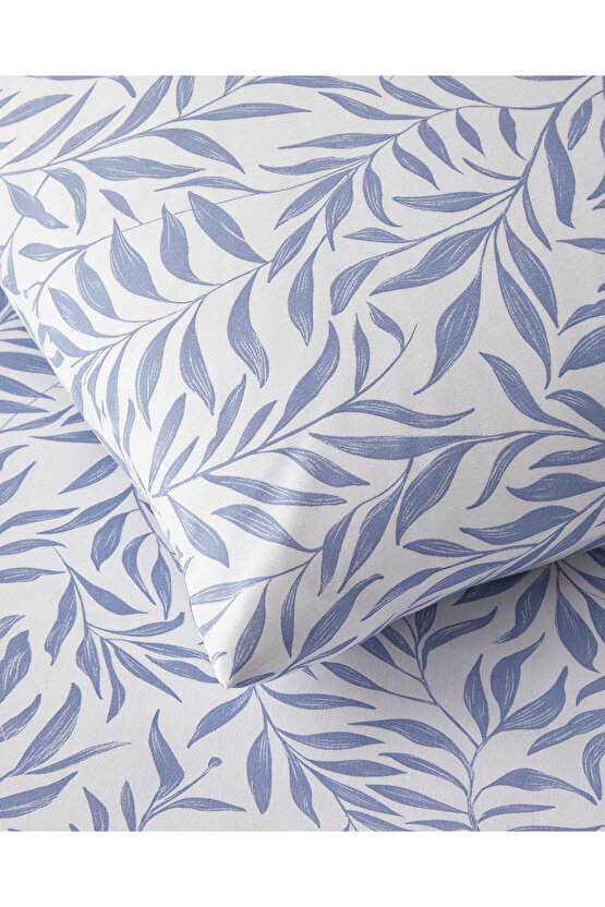 Leaf Dream Kolay Ütülenir Tek Kişilik Nevresim Takımı 160x220 cm Mavi