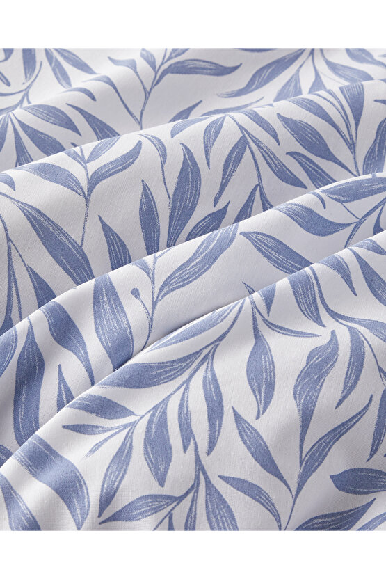 Leaf Dream Kolay Ütülenir Tek Kişilik Nevresim Takımı 160x220 cm Mavi