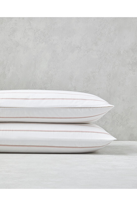 Serene Stripes Pamuklu 2li Yastık Kılıfı 50x70 cm Pembe