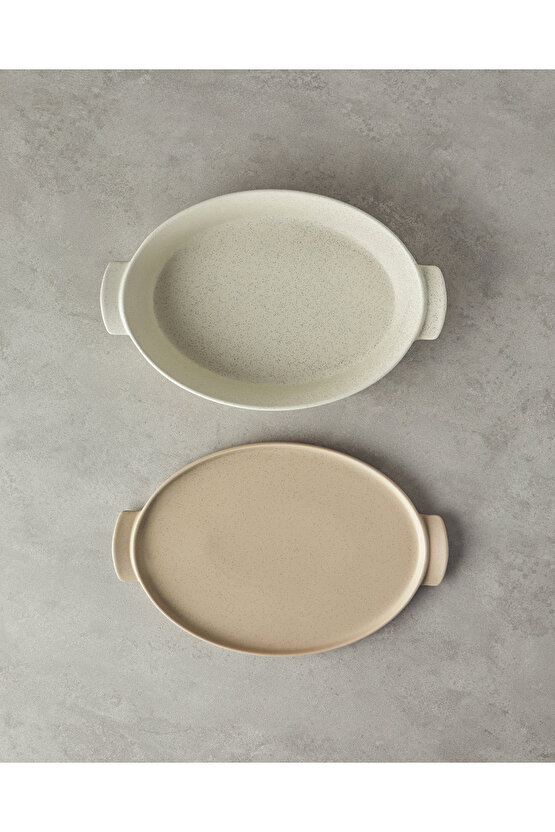 Pure Stoneware Oval Fırın Tenceresi 33,8x21,4x6,5 cm Krem