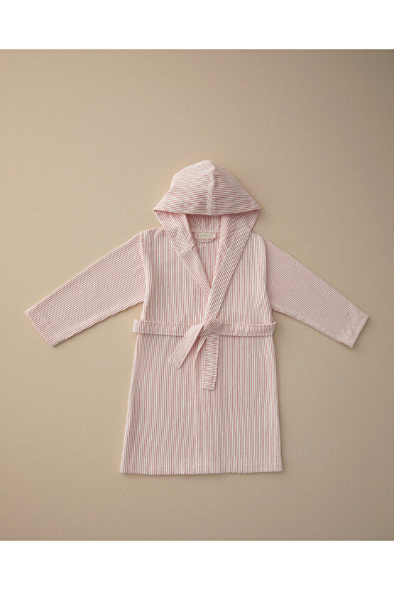%100 Pamuklu Çocuk Bornoz Pembe