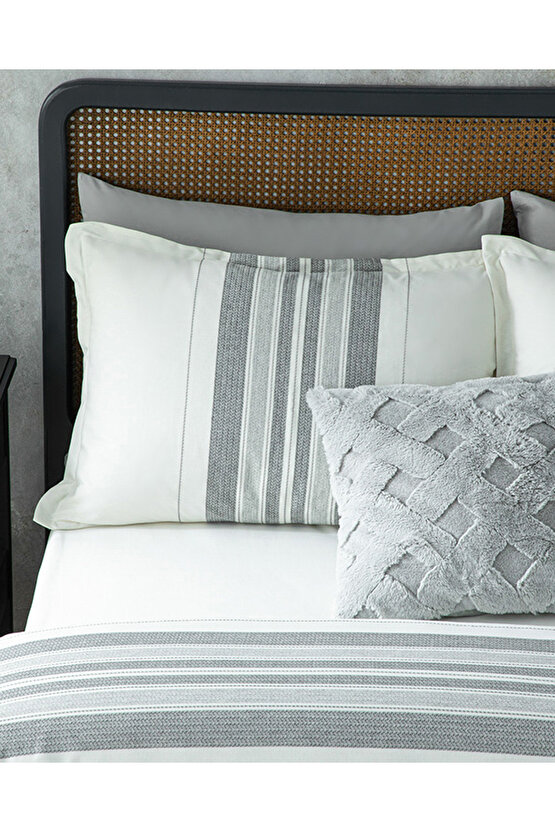 Grand Shiny Ipliği Boyalı Tek Kişilik Nevresim Takımı Gümüş