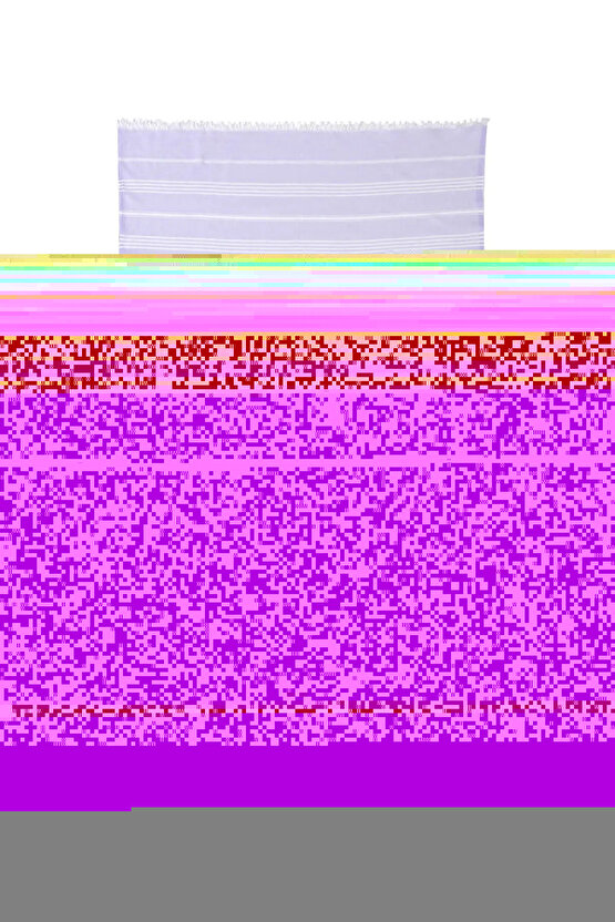 LCW HOME Lila Çizgili Saçaklı Pestamal Havlu 90x165 Cm