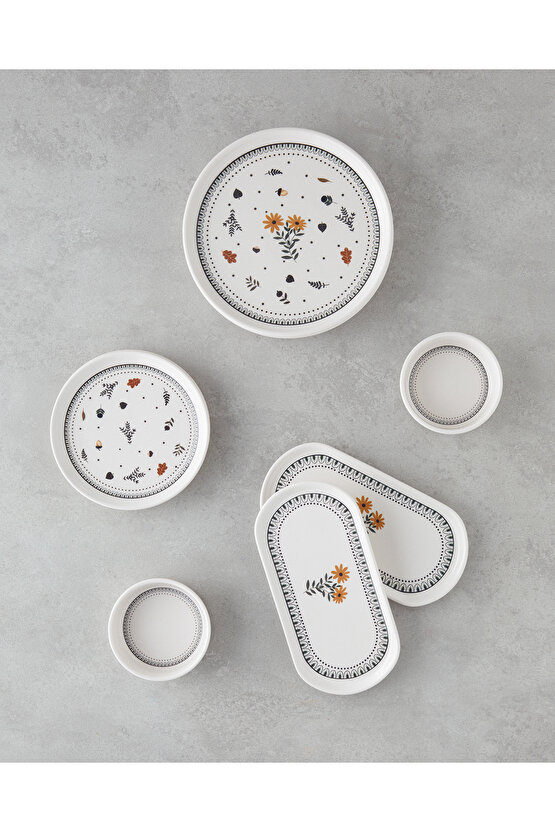 Autumn Seramik Kahvaltı Takımı 10 parça 4 kişilik Renkli