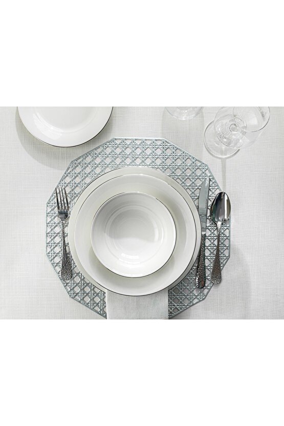 Sirius Porselen 24 Parça 6 Kişilik Yemek Takımı Silver