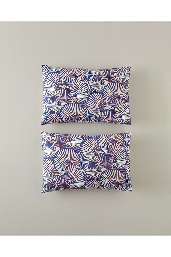 Marine Mosaic 2Li Yastık Kılıfı Lacivert-Turuncu