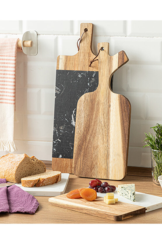 Andrea Akasya Kesme Tahtası Bej - Beyaz