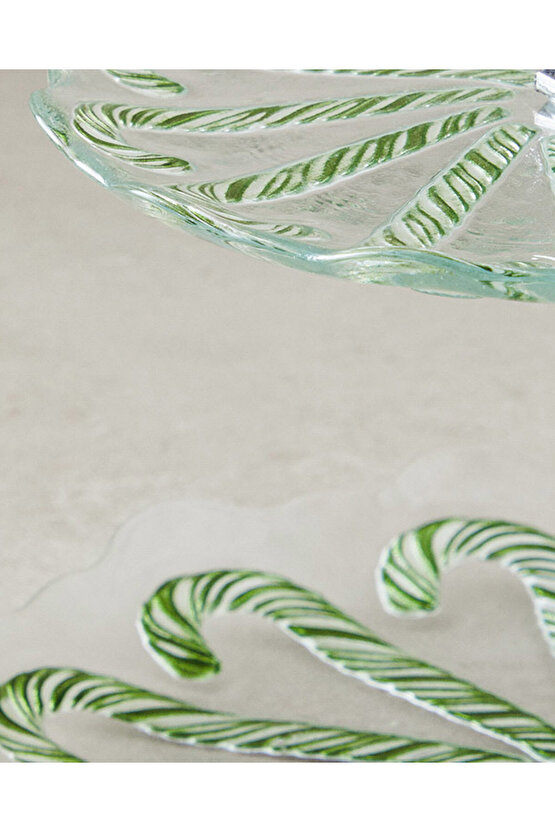 Candy Cane Cam Katlı Servis Yeşil