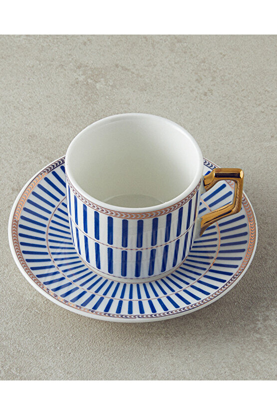 Rabecca New Bone China Kahve Fincan Takımı 4 Parça 2 Kişilik Lacivert