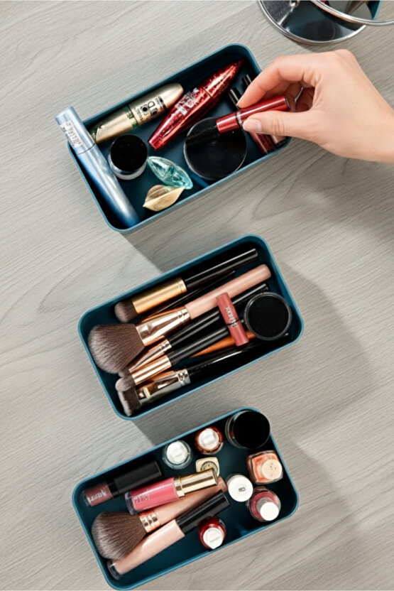 3lü Makyaj Düzenleyici Kutu Pratik Organizer Çok Amaçlı Organizer Kutu