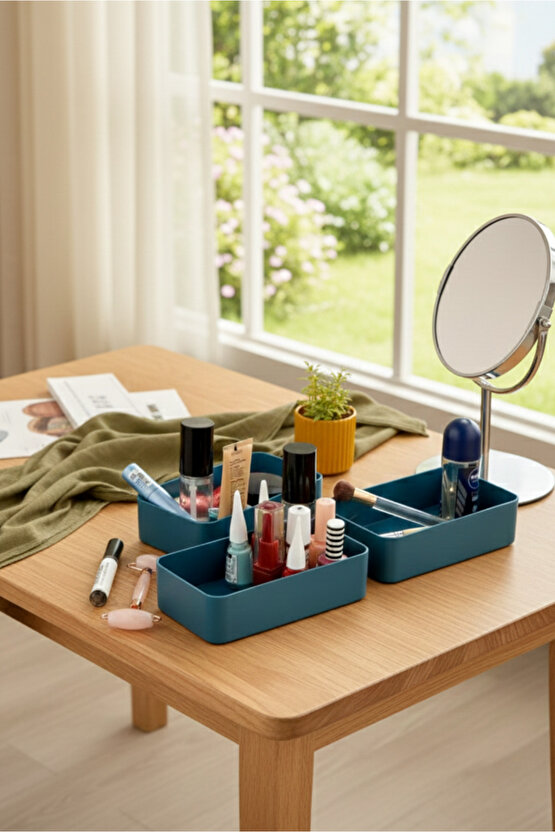 3lü Makyaj Düzenleyici Kutu Pratik Organizer Çok Amaçlı Organizer Kutu
