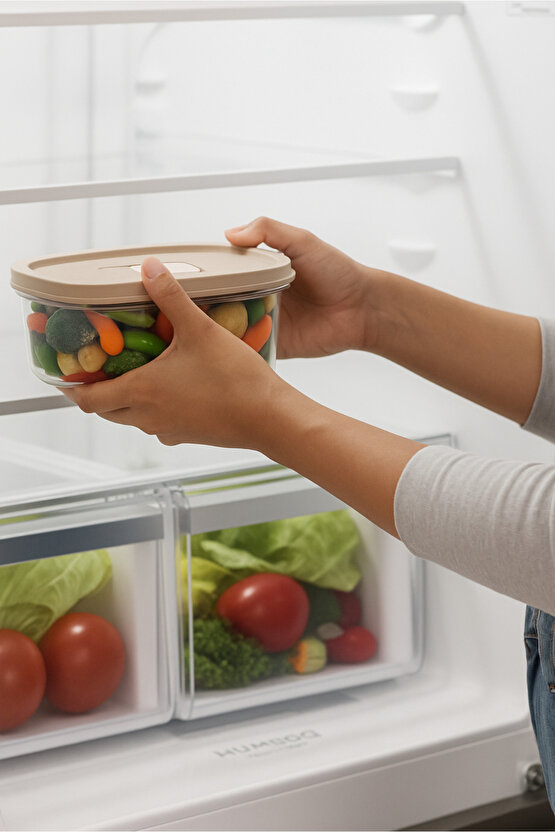 Vizon 4lü Vakumlu Sızdırmaz Kapaklı Saklama Kabı Erzak Düzenleyici Set 1L, 1,5L, 2L, 2,5L