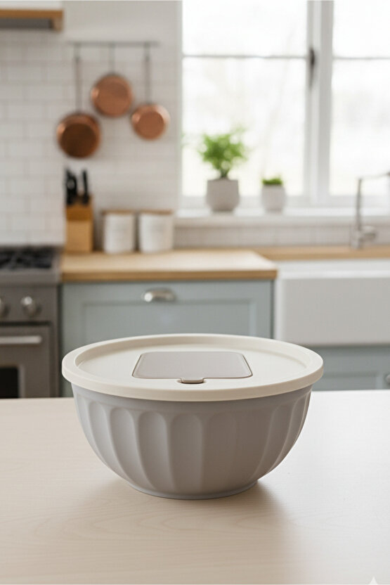 Gri Rendeli Karıştırma Kabı Saklama Kabı ve Mikser Kabı