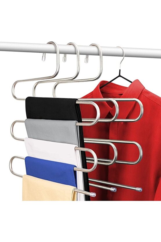 Dolap Içi 5 Katlı Pantolon Eşarp Şal Askısı Akıllı Askı