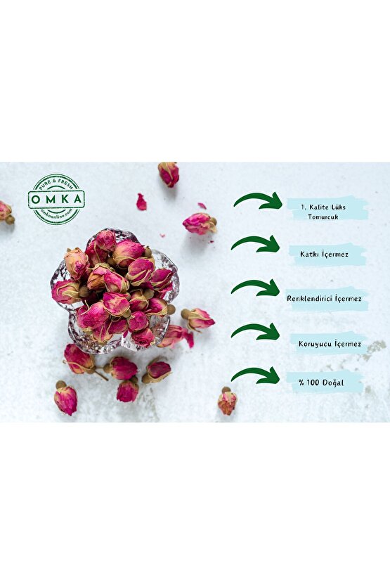 Kurutulmuş Tomurcuk Gül – 25 gr | Katkısız, Doğal, Şifa Kaynağı