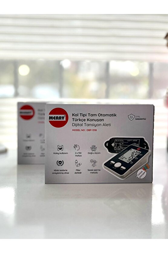 Kol Tipi Tam Otomatik Türkçe Konuşan Tansiyon Aleti 2li Set