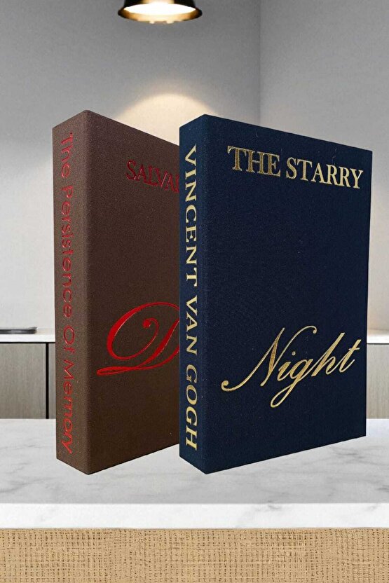 2’li Kumaş Kaplı Kitap Görünümlü Dekoratif Kutu | Hediye & Takı Kutusu