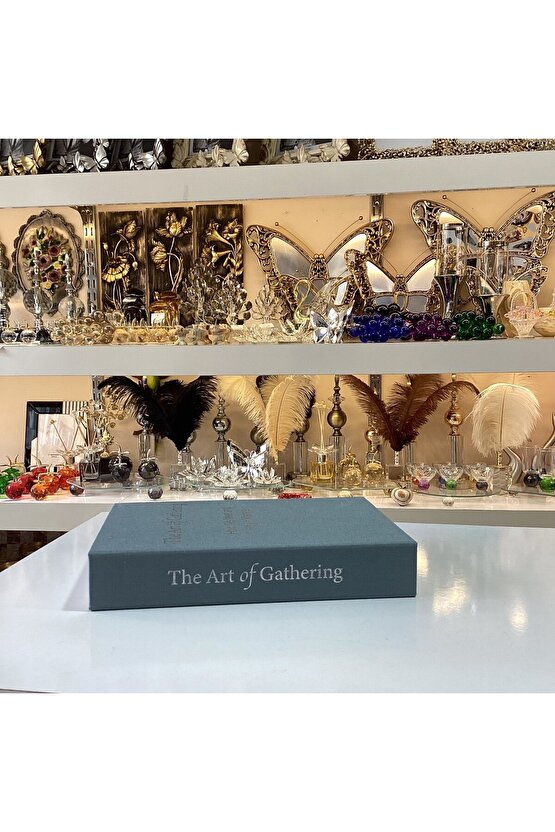 Kumaş Kaplı Dekoratif Kitap Kutusu Mavi Renk