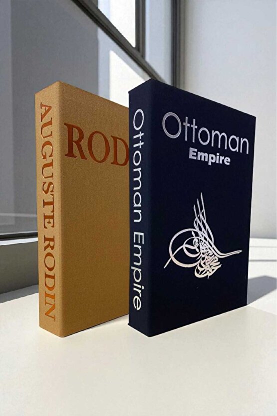 2’li Kumaş Kaplı Kitap Görünümlü Dekoratif Kutu | Hediye & Takı Kutusu