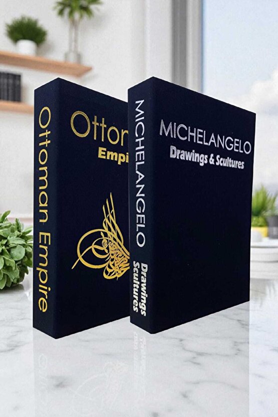 2’li Kumaş Kaplı Kitap Görünümlü Dekoratif Kutu | Hediye & Takı Kutusu