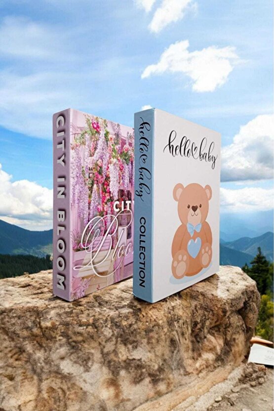 Dekoratif Kitap Görünümlü Kutu 2li Set Decorative Book Looking Box