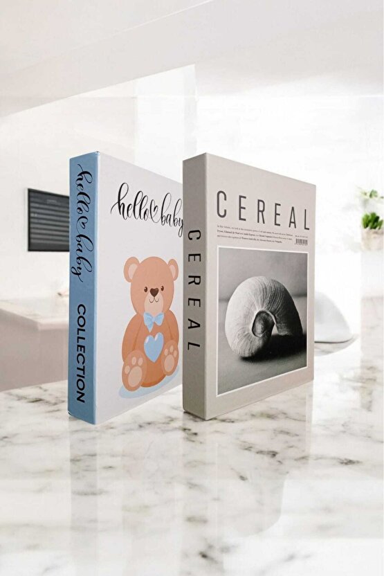 Dekoratif Kitap Görünümlü Kutu 2li Set Decorative Book Looking Box