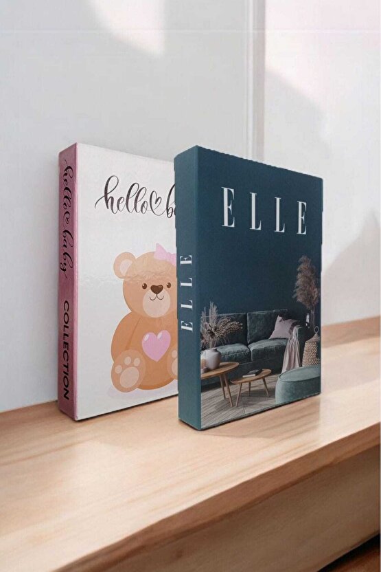 Dekoratif Kitap Görünümlü Kutu 2li Set Decorative Book Looking Box