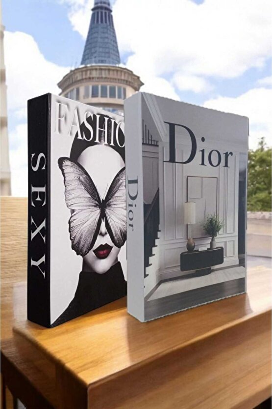 Dekoratif Kitap Görünümlü Kutu 2li Set Decorative Book Looking Box