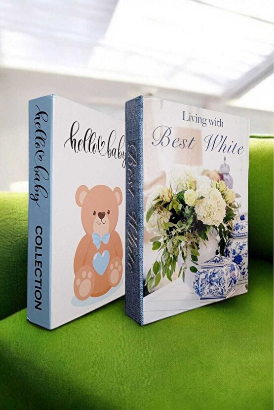 Dekoratif Kitap Görünümlü Kutu 2li Set Decorative Book Looking Box