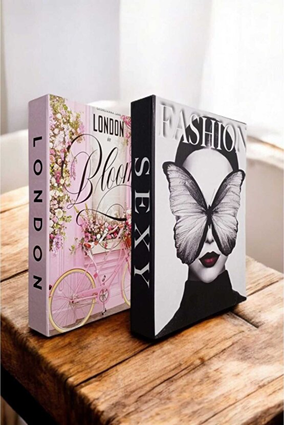 Dekoratif Kitap Görünümlü Kutu 2li Set Decorative Book Looking Box