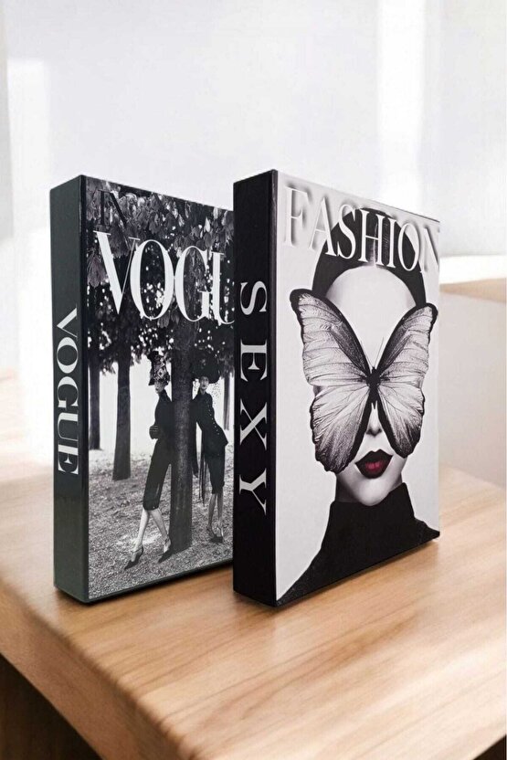 Dekoratif Kitap Görünümlü Kutu 2li Set Decorative Book Looking Box