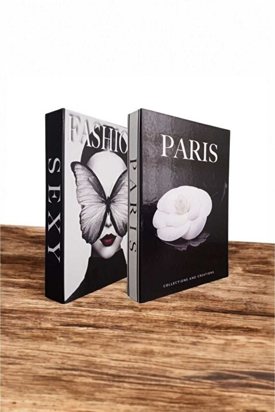 Dekoratif Kitap Görünümlü Kutu 2li Set Decorative Book Looking Box