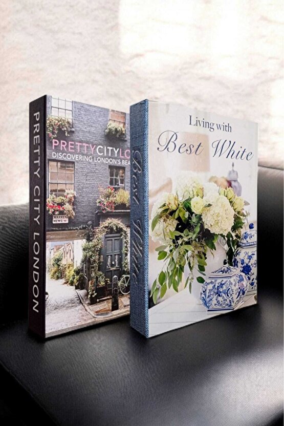 Dekoratif Kitap Görünümlü Kutu 2li Set Decorative Book Looking Box