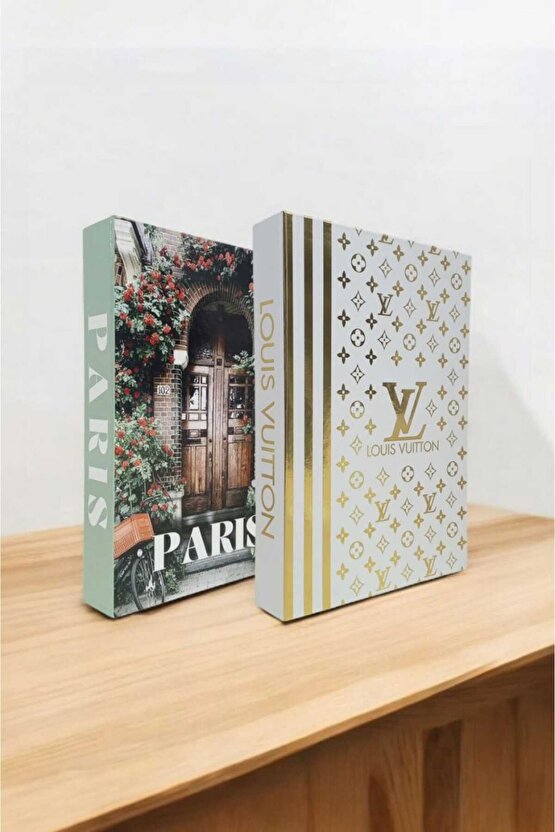 Dekoratif Kitap Görünümlü Kutu 2li Set Decorative Book Looking Box