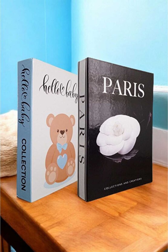 Dekoratif Kitap Görünümlü Kutu 2li Set Decorative Book Looking Box