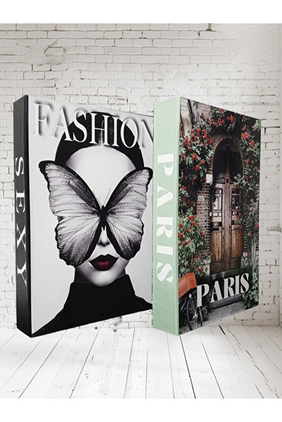 Dekoratif Kitap Görünümlü Kutu 2li Set Decorative Book Looking Box
