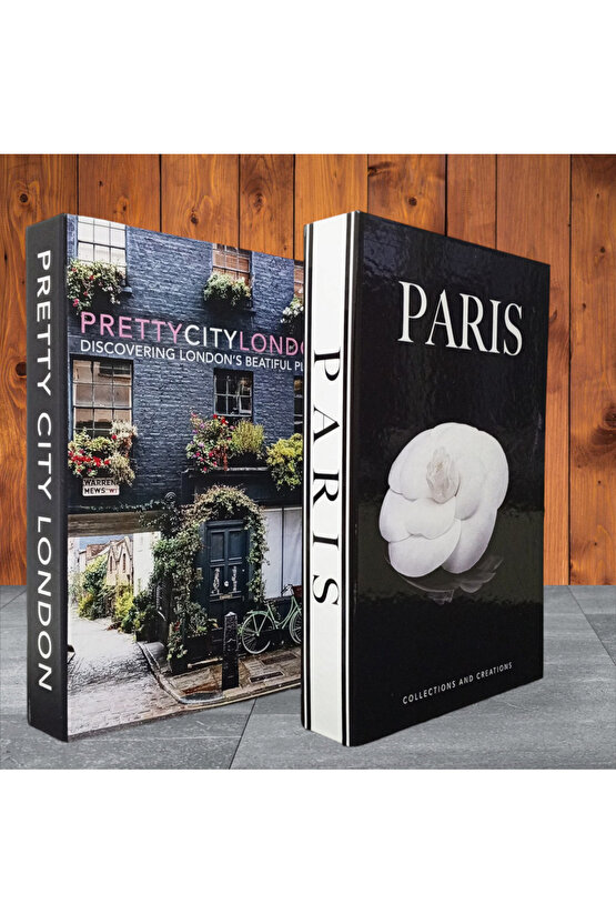 Dekoratif Kitap Görünümlü Kutu 2li Set Decorative Book Looking Box