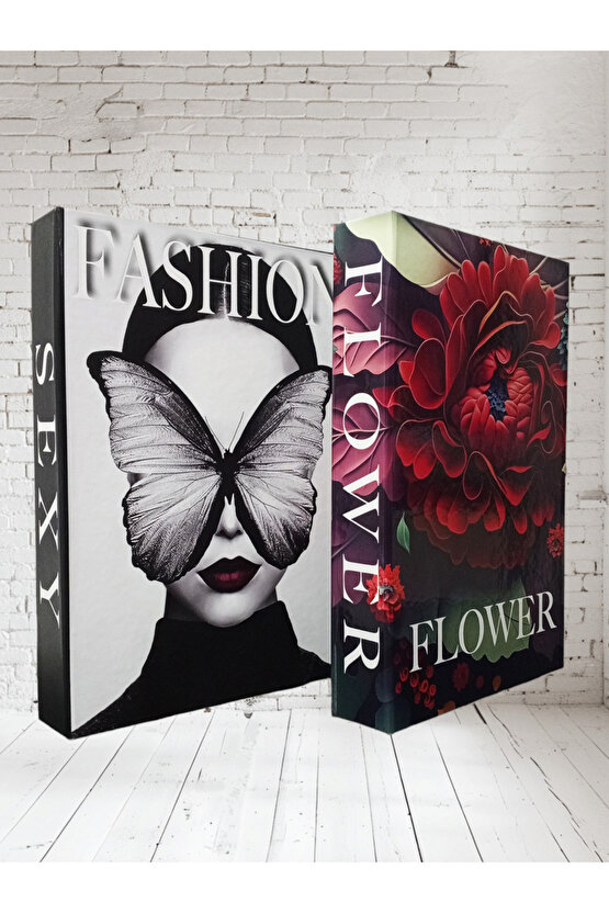 Dekoratif Kitap Görünümlü Kutu 2li Set Decorative Book Looking Box