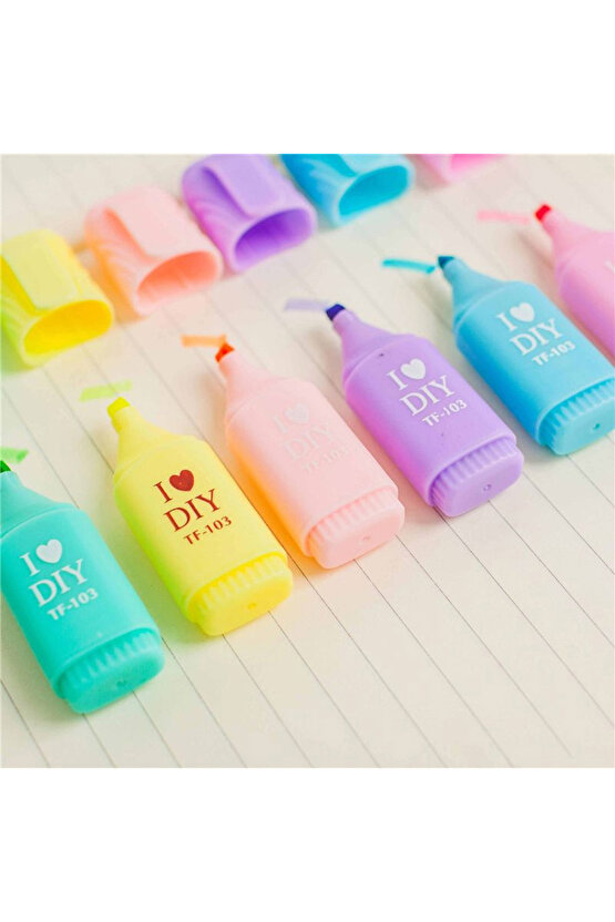 6 Renk Mini Pastel Işaretleme Kalemi F.k