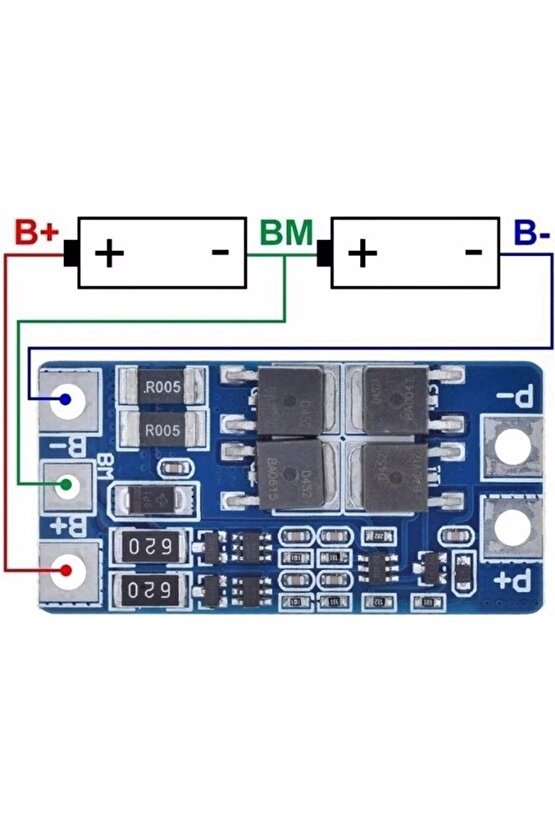 2s 10A 7.4V 18650 Bms Lityum Batarya Pil Akü Koruma Kartı Protection Board