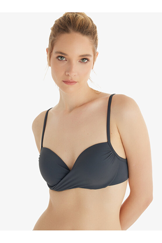 Kadın Push-up Bikini Üstü 10727 - Antrasit